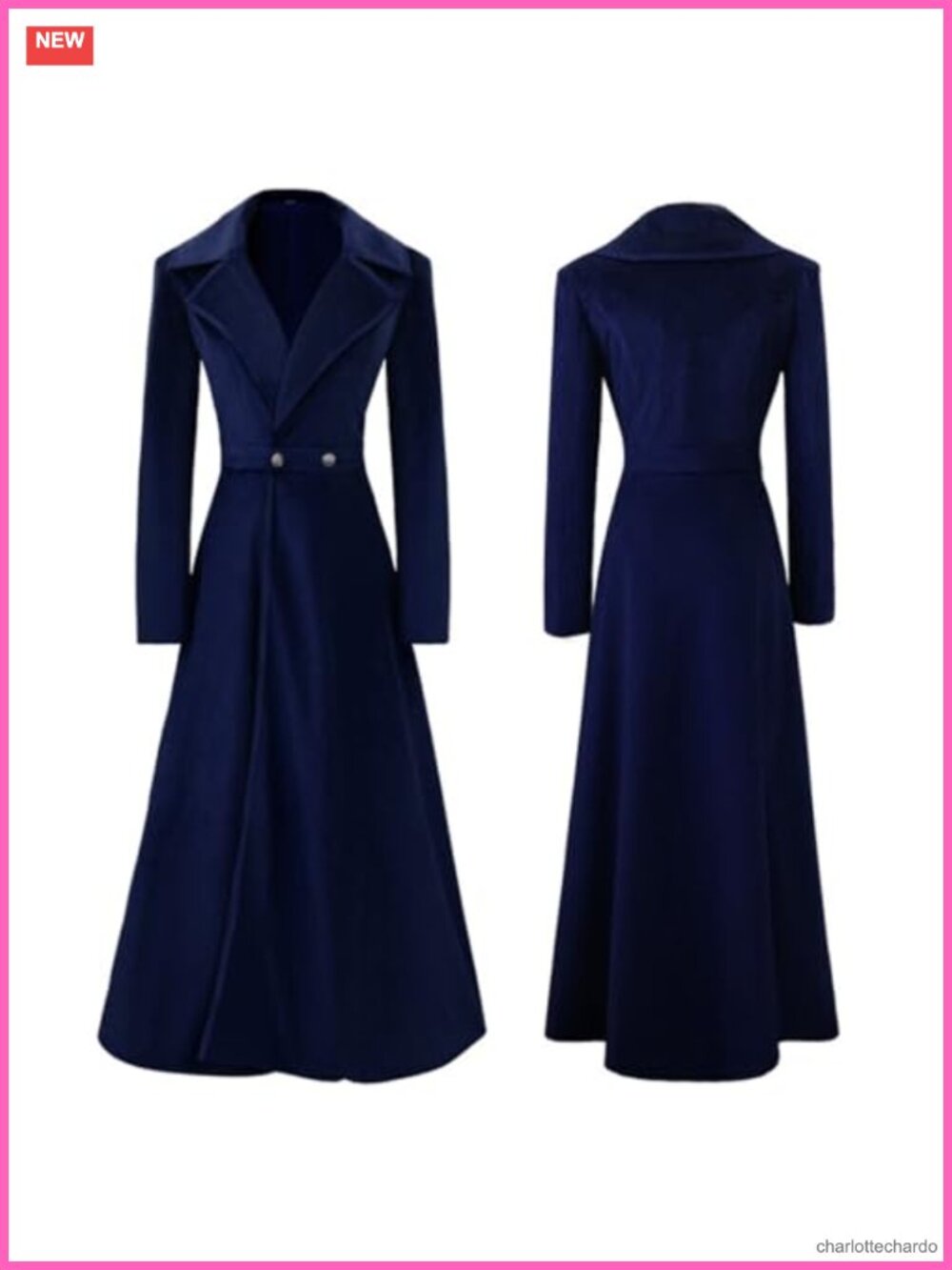 Women Victorian Steampunk Double Breasted Long Trench Coat Gothic Medieval